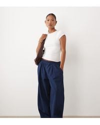 ASOS - Asos Design Petite Pull On Tie Waist Trouser - Lyst