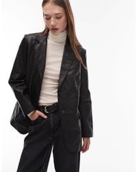 AllSaints - Arna - blazer en cuir - Lyst