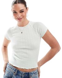 Cotton On - Camiseta Verde Entallada De Punto Pointelle De Cotton On - Lyst