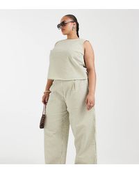 ASOS - Asos Design Curve Seersucker Co-ord Volume Trouser - Lyst