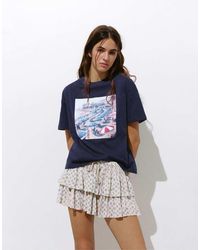 Pull&Bear - Smal T-Shirt Met 'Aarons'-Print - Lyst