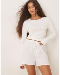 Mango - Cheesecloth Pull On Pyjama Short - Lyst