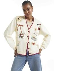 River Island - Quirky Boutique Sweatshirt Cardigan - Lyst