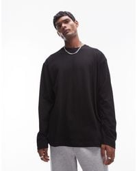 TOPMAN - Relaxed Long Sleeve Skater T-shirt With Seam Details - Lyst