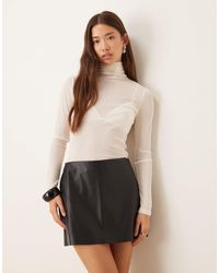 Abercrombie & Fitch - Curve Love Ultra High Rise Vegan Leather Mini Skirt - Lyst