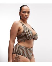 ASOS - Asos Design Curve Dori Ruched High Waisted Bikini Bottom - Lyst