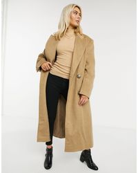 ASOS Brushed Luxe Maxi Coat - Orange