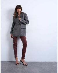 TOPSHOP - Faux Leather Drain Pipe Skinny Trouser - Lyst