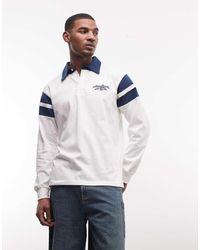 Alma de Ace - Lina Long Sleeve Rugby Polo Top With Contrast Collar - Lyst