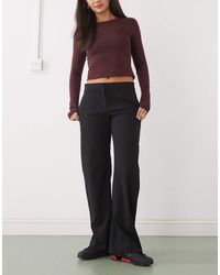 Weekday - Wide Leg Tailored Trousers - Lyst