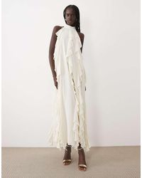 True Decadence - High Neck Ruffle Trapeze Maxi Dress - Lyst