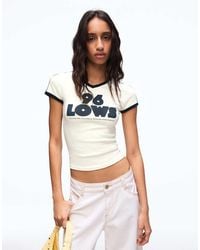 Bershka - Short Sleeve Contrast Print T-Shirt - Lyst