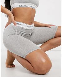 Calvin Klein – Moderne Shorts aus Baumwolle mit Logobund - Grau