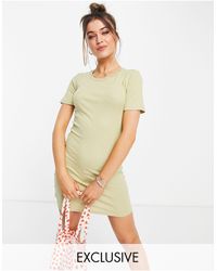 Pieces Exclusive Bodycon T-shirt Dress - Green