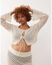 Noisy May - Crochet Tie Front Top - Lyst