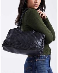 ASOS - Leather Weave Tote Bag - Lyst