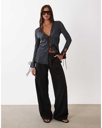 Lioness - Volt Pleat Detail Wide Leg Trouser Co-ord - Lyst