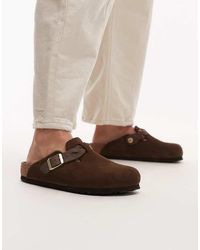Birkenstock - Boston Regular Fit Braided Suede Clogs - Lyst