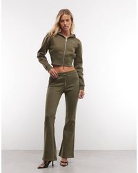 TRUE RELIGION - Studded Mid Rise Flare Trousers Co-ord - Lyst