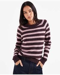 Vero Moda - Gebreide Trui Met Ronde Hals En Strepen - Lyst