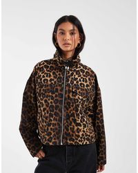 ASOS - Denim Lightweight Funnel Neck Jacket - Lyst