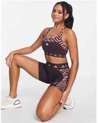 adidas Originals - Adidas Training Hyperglam Panelled Zebra Print legging Shorts - Lyst