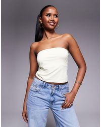ASOS - – hochwertiges, figurbetontes bandeau-oberteil aus polyamid - Lyst