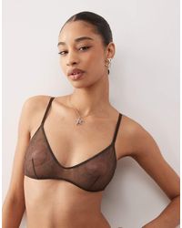 Weekday - Mesh Lace Scoop Triangle Bralette - Lyst