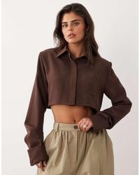 Missy Empire - Collared Cropped Shirt - Lyst
