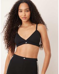 adidas - Triangle Wrap Bralette With Printed Logo Detail - Lyst