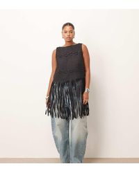 ARRANGE - Top Con Diseño Entretejido Y Flecos En El Bajo De Curve - Lyst