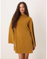 ASOS - Cord Wide Sleeve Mini Swing Dress - Lyst