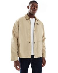 Only & Sons - Veste d'entraîneur rembourrée avec col en velours côtelé - beige - Lyst