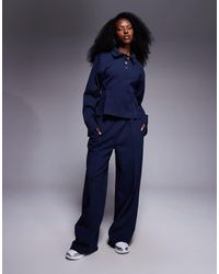 ASOS - Co-ord Interlock Wide Leg Trouser - Lyst