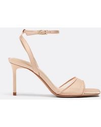 Stradivarius - Wide Fit. Satin Effect Heeled Sandals - Lyst