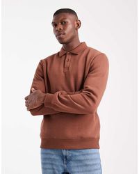 New Look - Button Rugby Polo Sweatshirt - Lyst