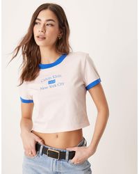 Calvin Klein - – knapp geschnittenes ringer-t-shirt - Lyst