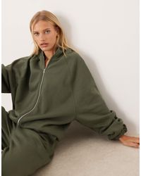 ASOS - Zip Through Hoodie With Tie Hem - Lyst