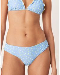 Kulani Kinis - Lemon Bloom Lettuce Edge Thong Bikini Bottom - Lyst