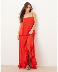 ASOS - Maxi Cami Jurk Van Chiffon Met Ruches Aan De Zoom - Lyst
