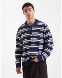 Jack & Jones - Knit Striped Polo Shirt - Lyst