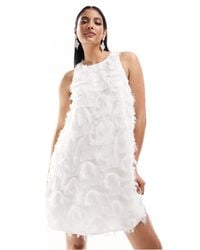 Y.A.S - Bridal Textured Racer Neck Mini Dress - Lyst