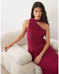 TFNC London - Bridesmaid Chiffon One Shoulder Twist Waist Draped Maxi Dress - Lyst