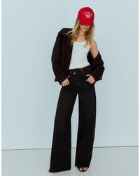 Bershka - Wide-Leg Cross-Waist Jeans - Lyst
