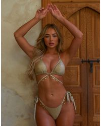 Moda Minx - X Amber Jepson - Seychelles - Bikinibroekje Met Gestrikte Zijkanten - Lyst