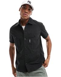 Marshall Artist - Camicia a maniche corte nera con doppia tasca - Lyst