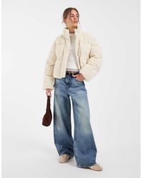 Levi's - Giacca Puffer Corta Brynn Borg Bianco Sporco - Lyst