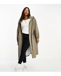 ASOS - Asos Design Petite Rubberised Rain Parka Coat - Lyst