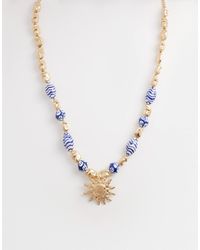 Accessorize - Sun Charm Riviera Beaded Neckalce - Lyst