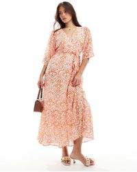 Lovedrobe - Faux Wrap Kimono Sleeve Midaxi Dress - Lyst